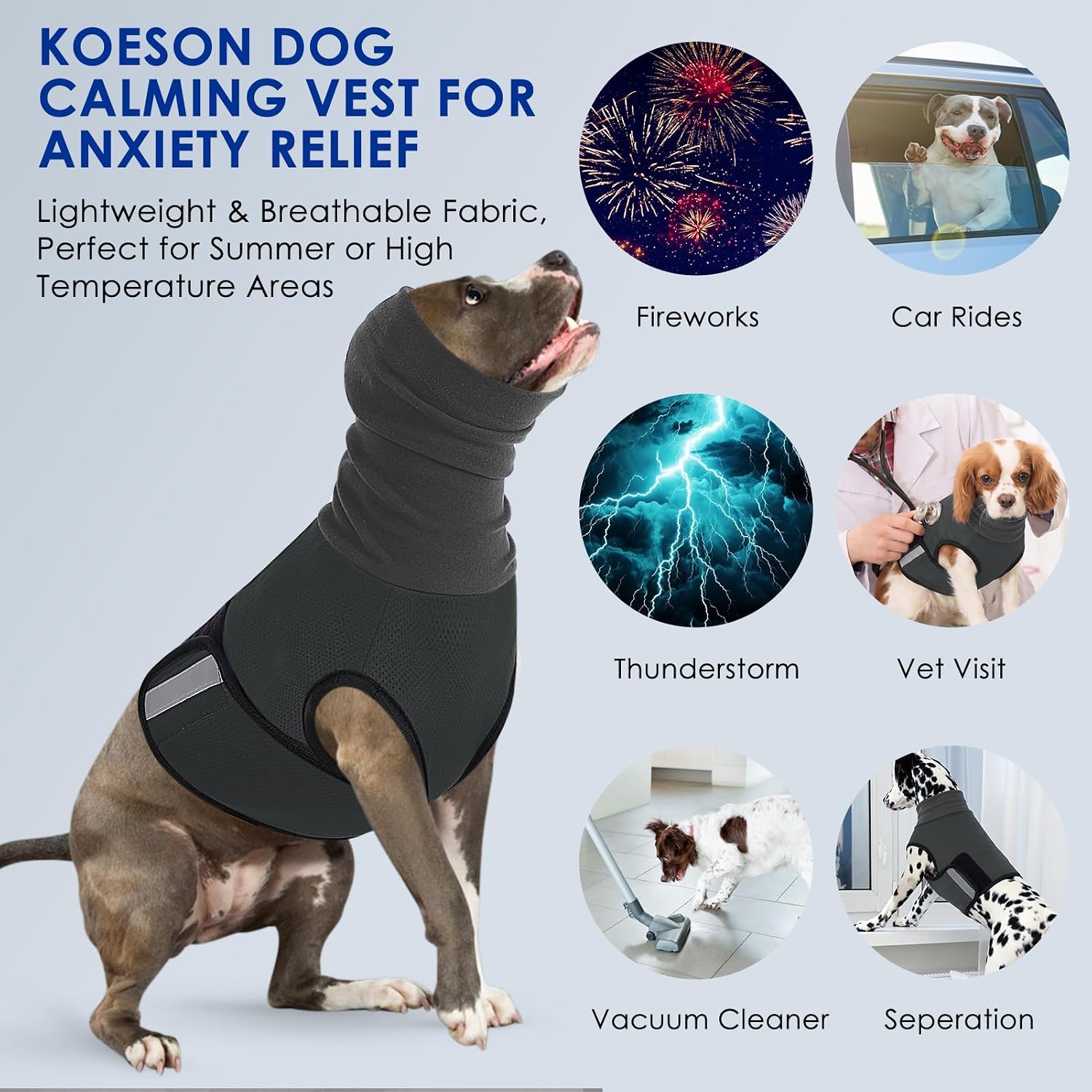 KOESON dog anxiety shirt with ear wrap noise protection hoodie