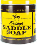 Fiebings White Leather Saddle Soap front view of five pound tub container