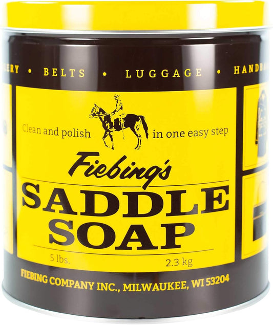 Fiebing's White Leather Saddle Soap five pound tub front view professional leather cleaner