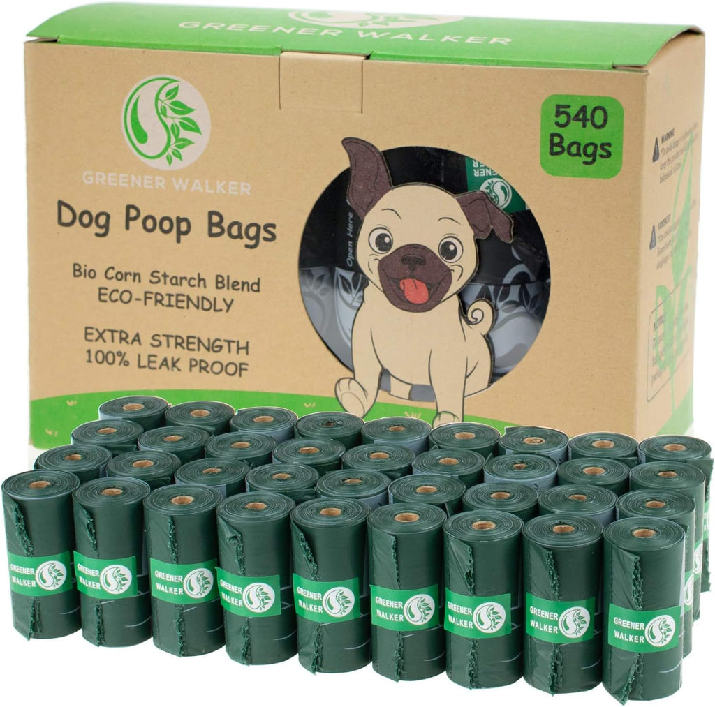 Greener Walker imported USA premium dog poop bags full kit layout