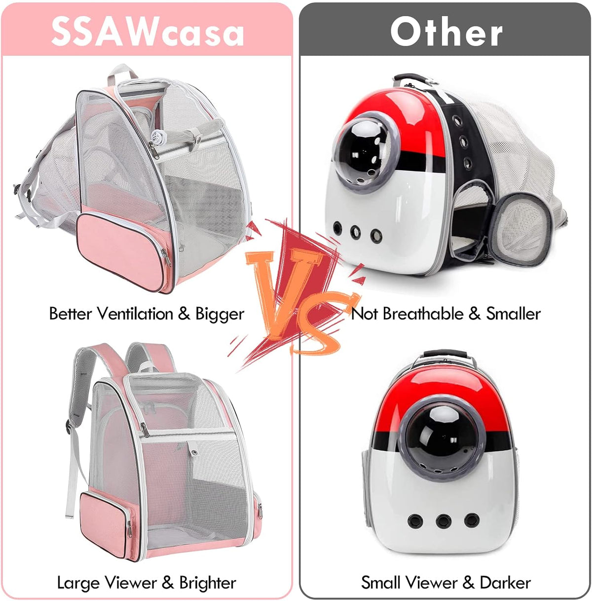 SSAWcasa cat carrier interior view showing removable mat