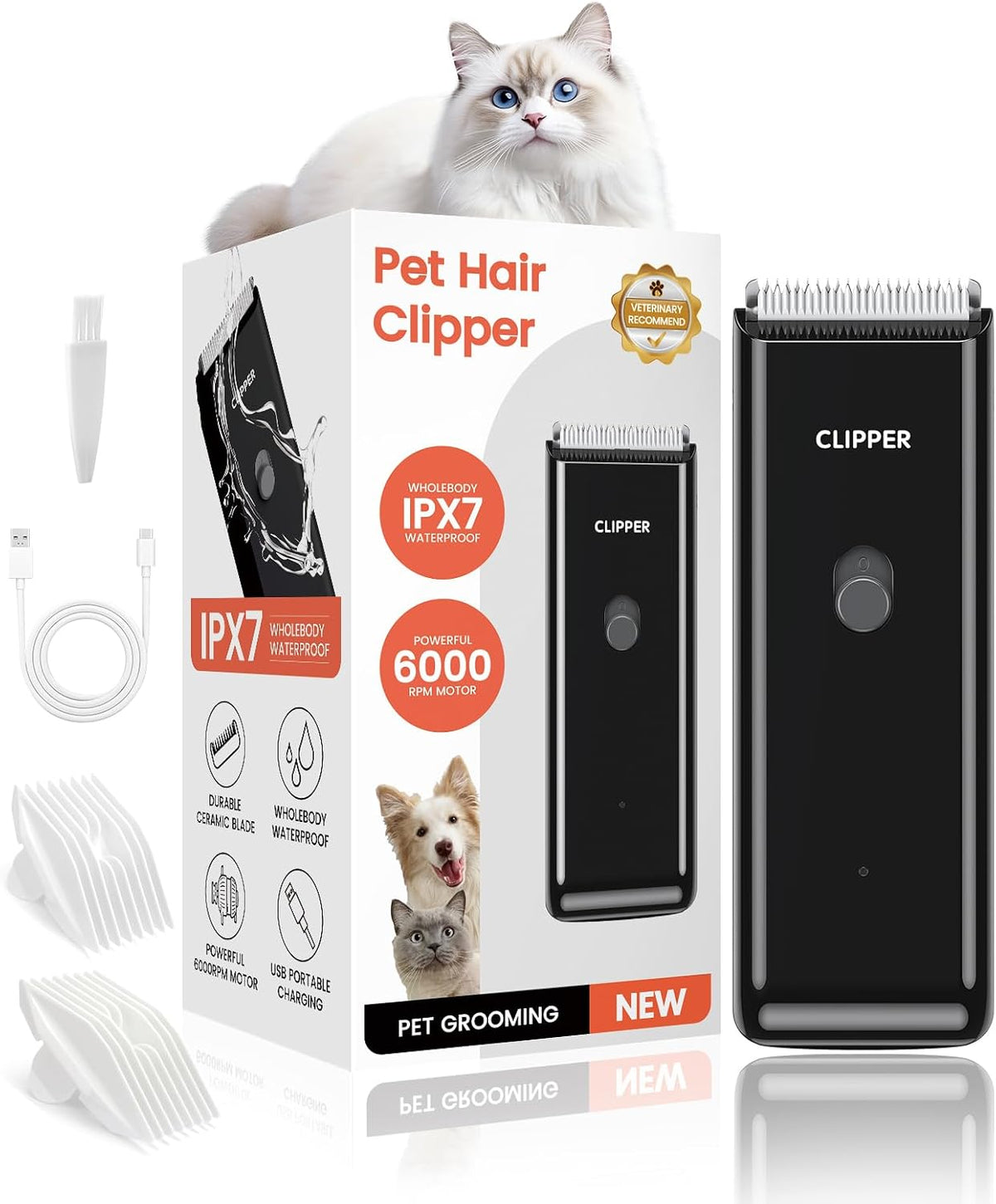 Close up view of the safe R-Type ceramic pet trimmer blade assembly