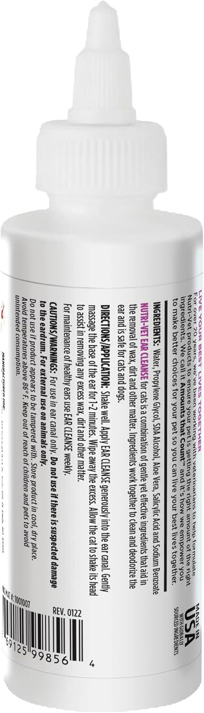 Nutri-Vet Ear Cleanser for Cats - Cleans and Deodorizes with Gentle Ingredients - Itch & Infection Relief - 4 Ounces - Image 9