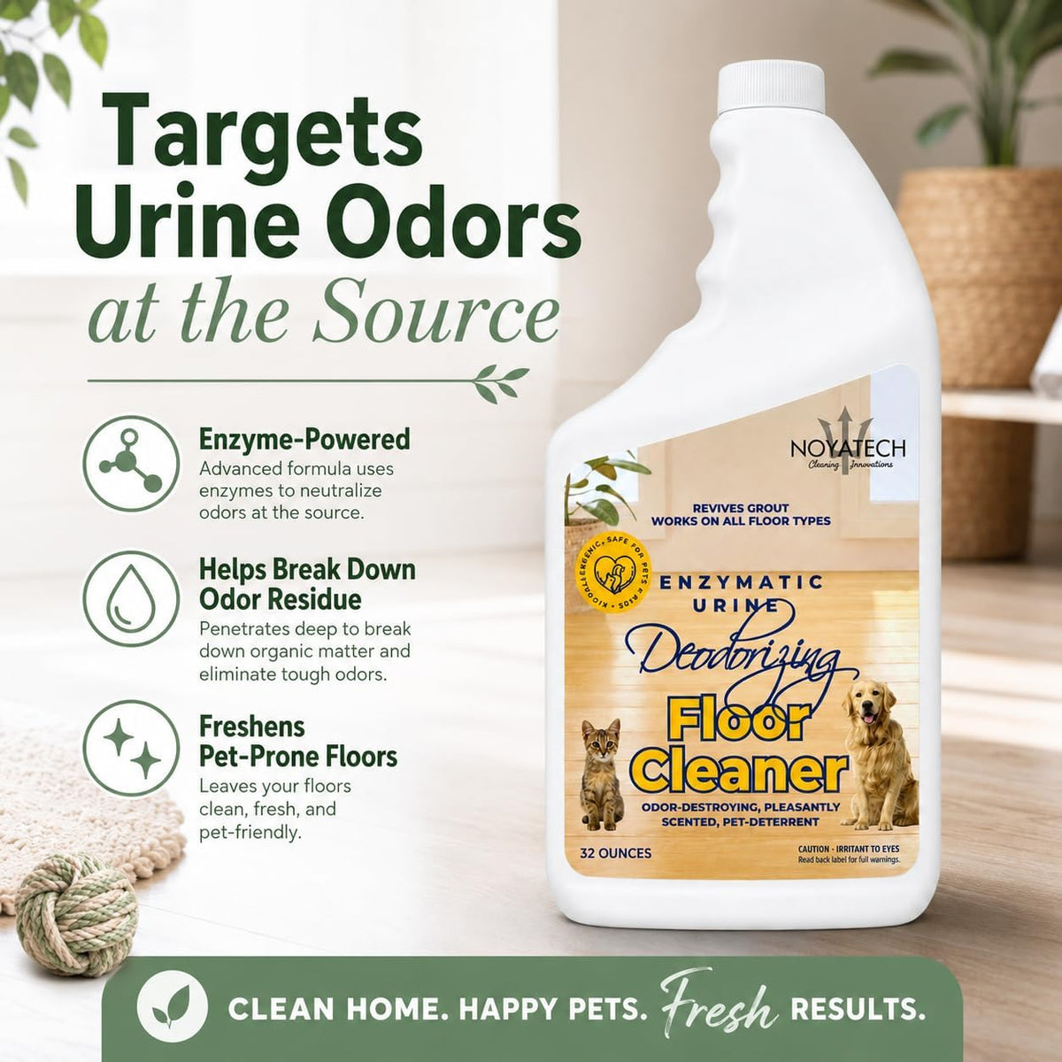 Noyatech pet odor eliminator on hardwood floor