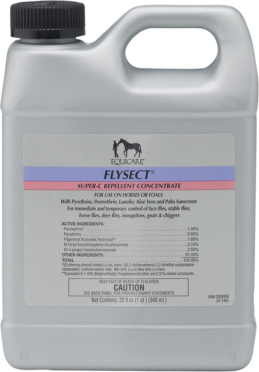Farnam Equicare Flysect Super-C Fly Control Concentrate front view bottle for horse insect protection