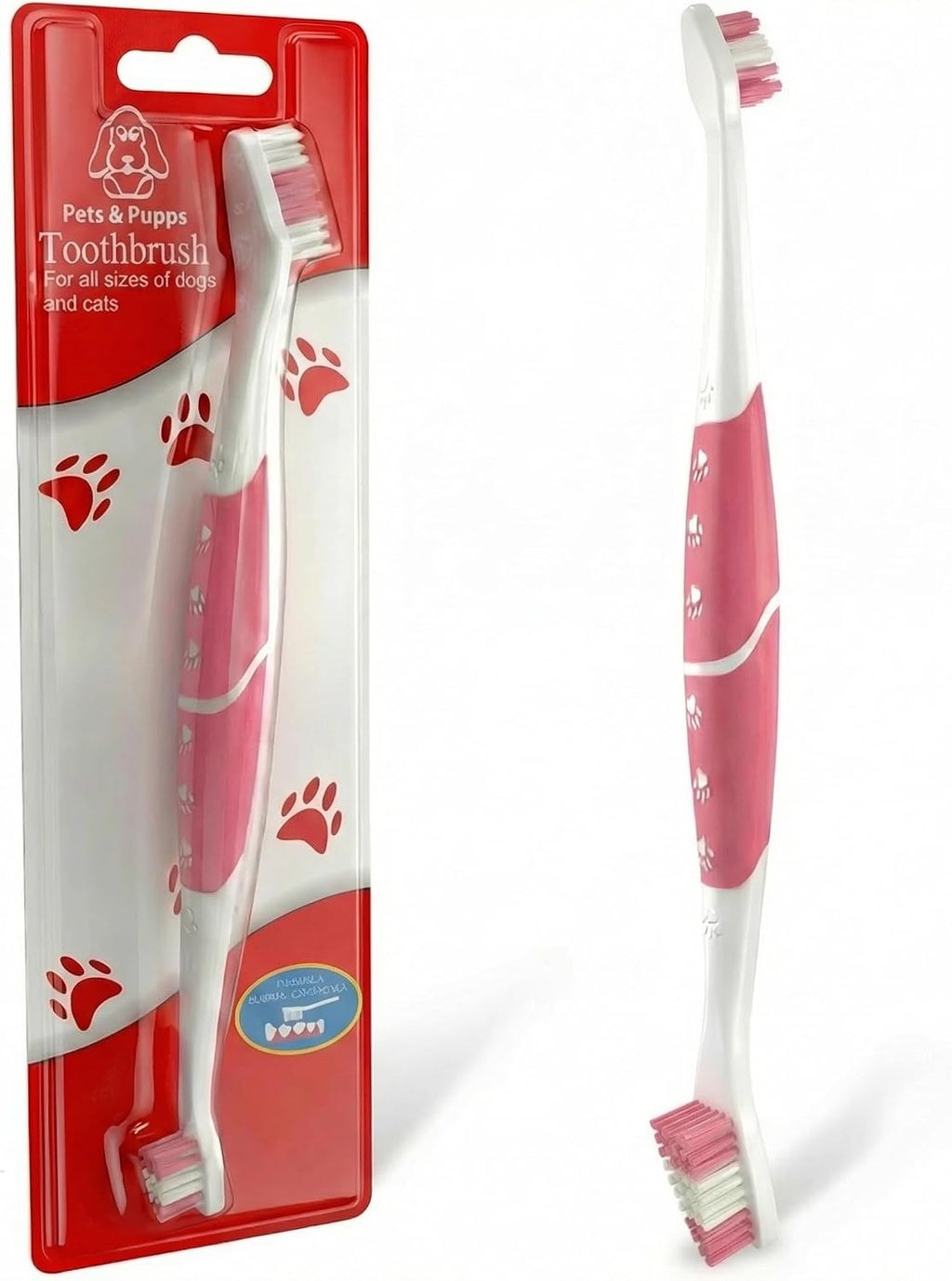 Pet Toothbrush for Dogs, Cats with Soft Bristles - Easy Teeth Cleaning & Dental Care, Non Slip Dual Head Dog Toothbrush for Medium & Large Pets, Toothpaste Not Included, Pack of 1 - Image 14