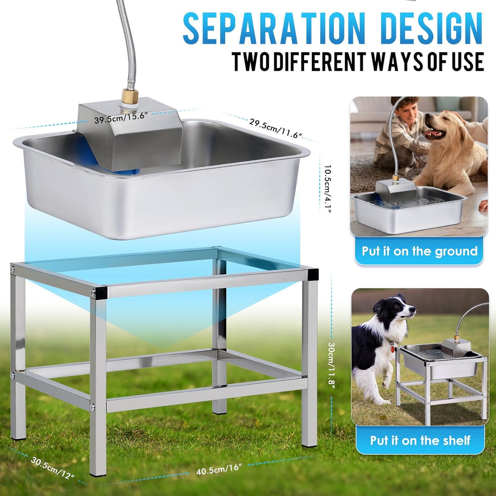 Auto fill water reservoir for large dogs close up on valve mechanism