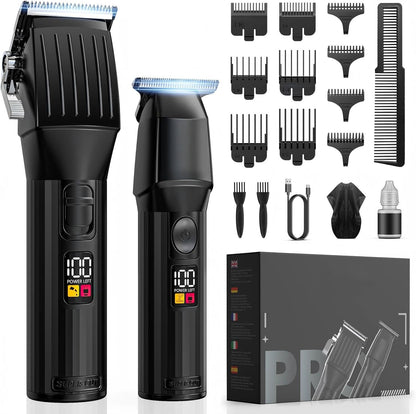Solati Professional Cordless Hair Clippers kit with LED display front view