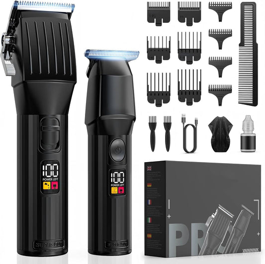 Solati Professional Cordless Hair Clippers kit with LED display front view