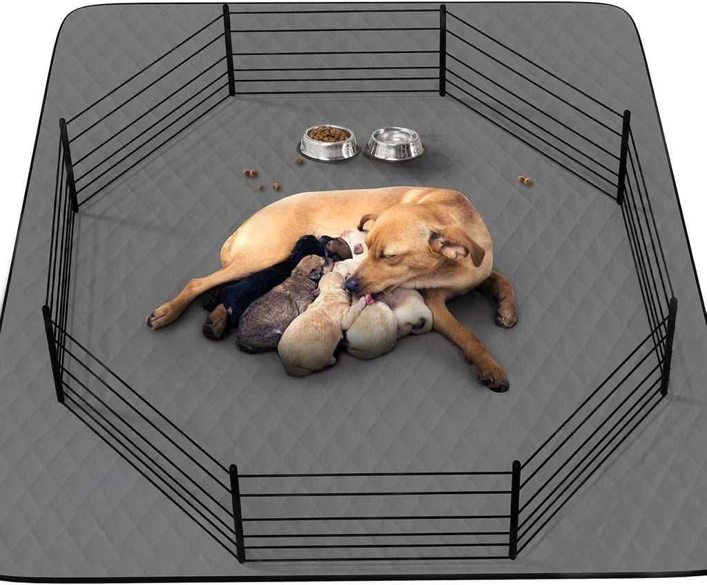 CoolShields waterproof dog pee pad inside a pet playpen