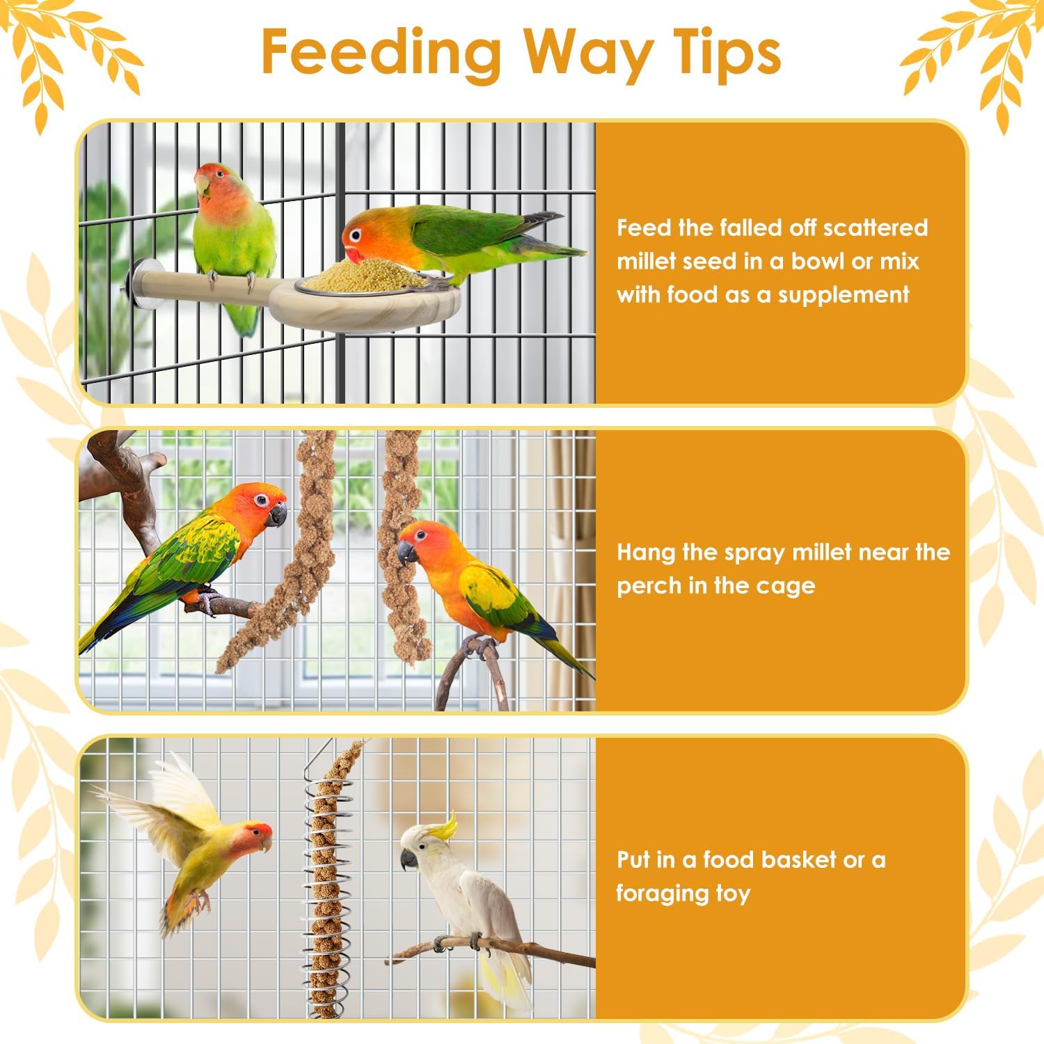 Authentic USA imported bird treat packaging