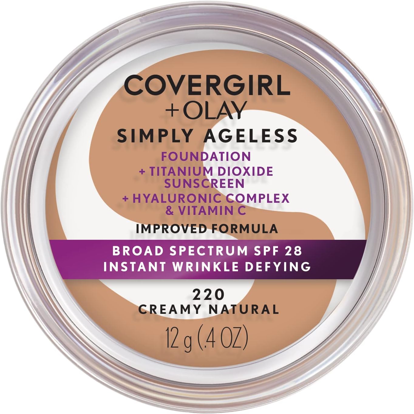 COVERGIRL and Olay Simply Ageless Instant Wrinkle Defying Foundation pot front view