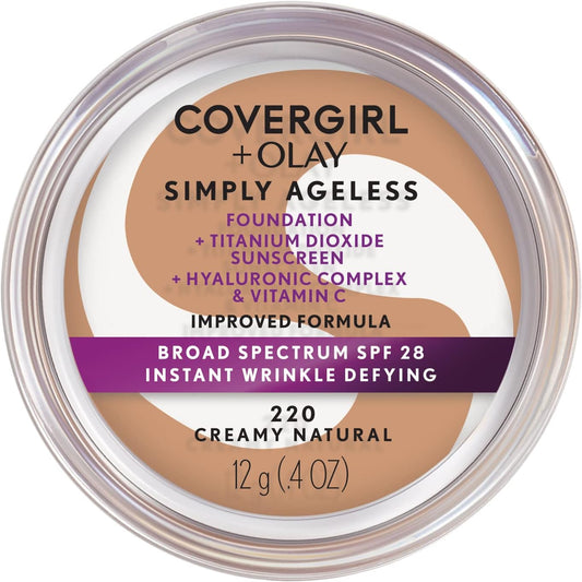 COVERGIRL and Olay Simply Ageless Instant Wrinkle Defying Foundation pot front view