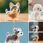Poodle shaped dog hair memory bottle showcasing DIY pet fur collection capsule