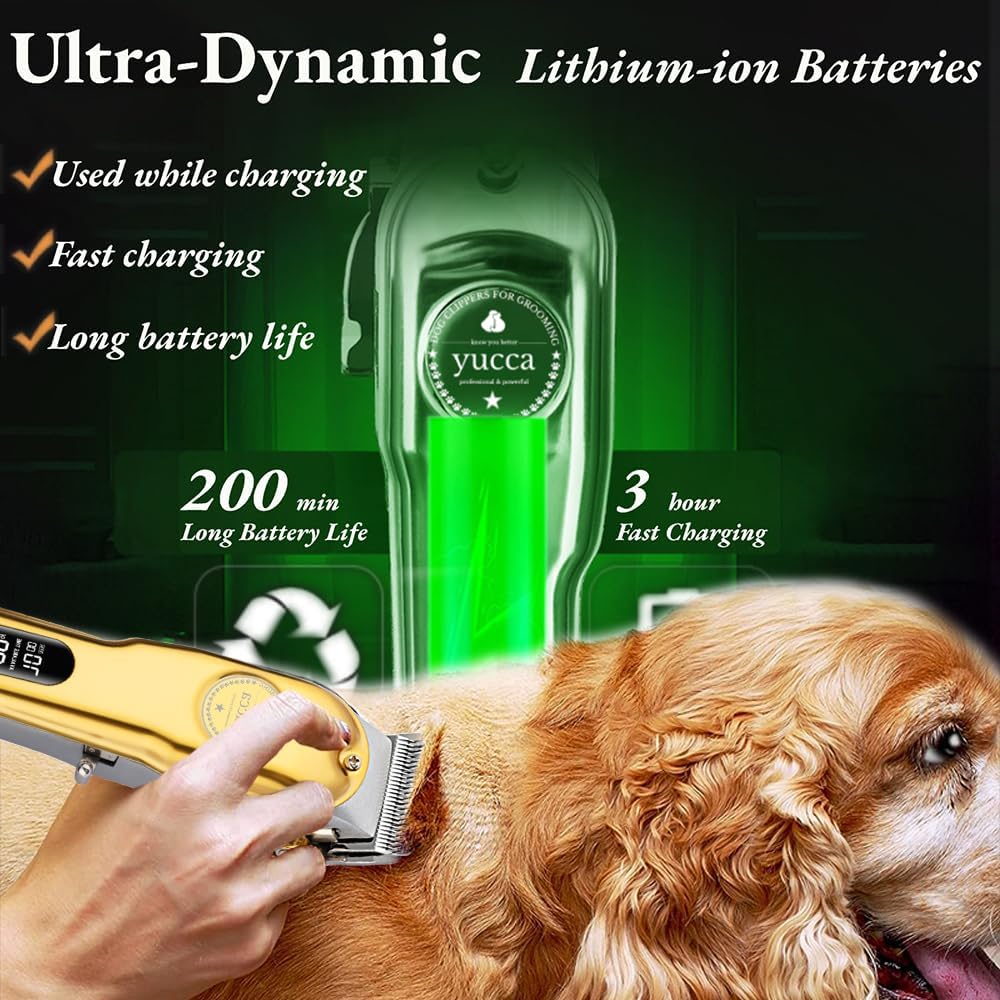 Quiet operation pet grooming tool kit for dogs and cats with thick fur