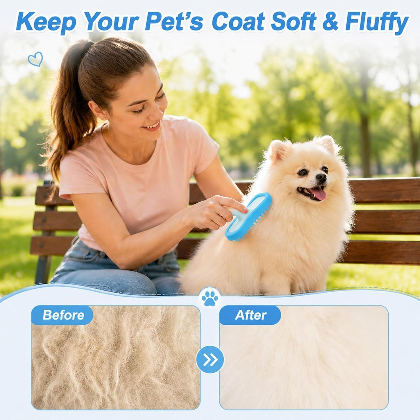 Side profile of the blue Sulikjhui pet brush