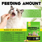 Natural fiber supplement for feline gut health and shiny coat condition.