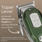 Freshly Bailey green cat clippers demonstrating safe mat trimming close-up