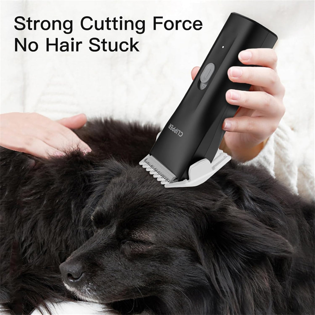Founouly rechargeable cat and dog hair grooming kit with attachments.