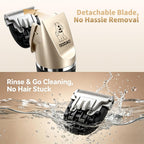 Gooad quiet pet shaver being used on a thick coat