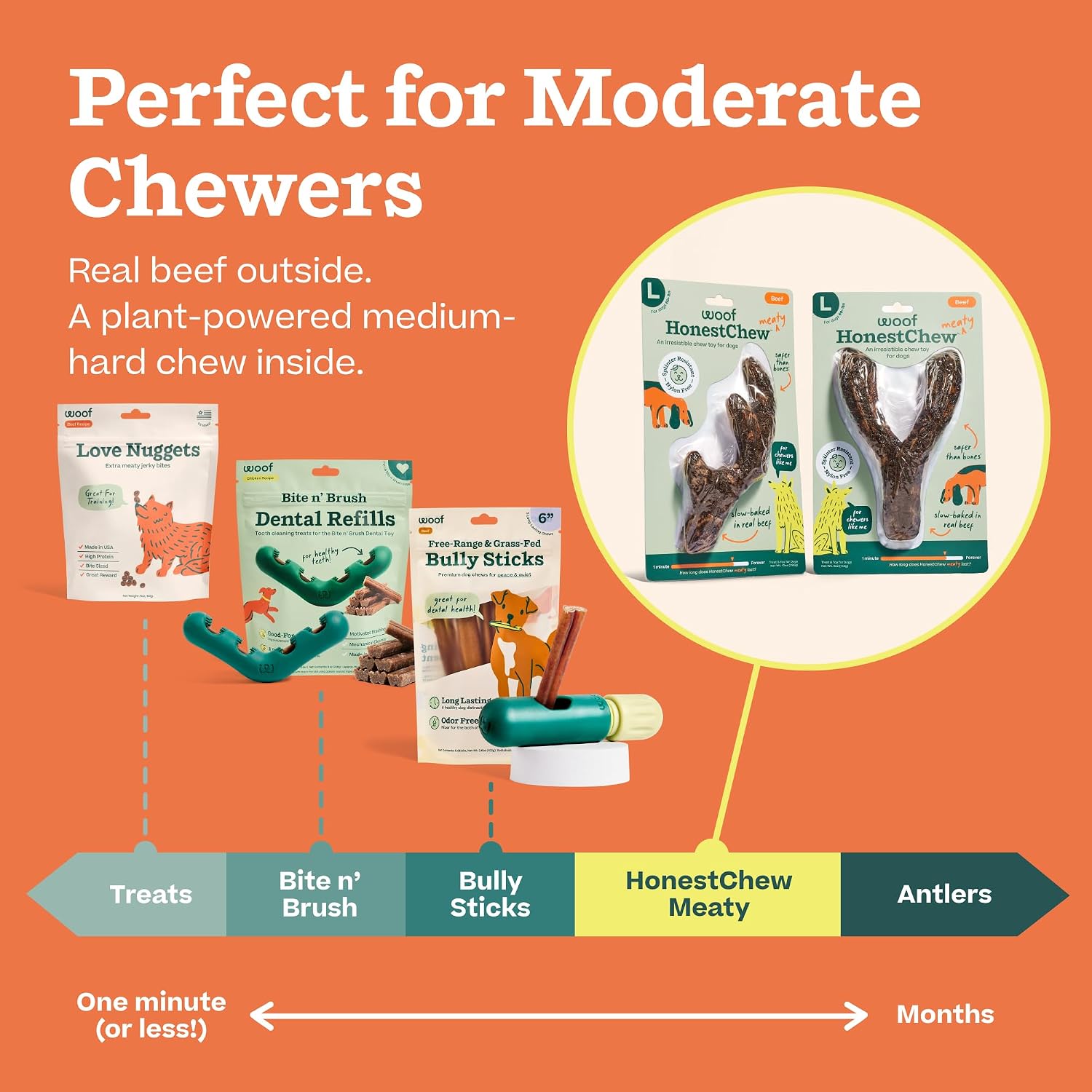 USA imported Woof dog toy for healthy chewing