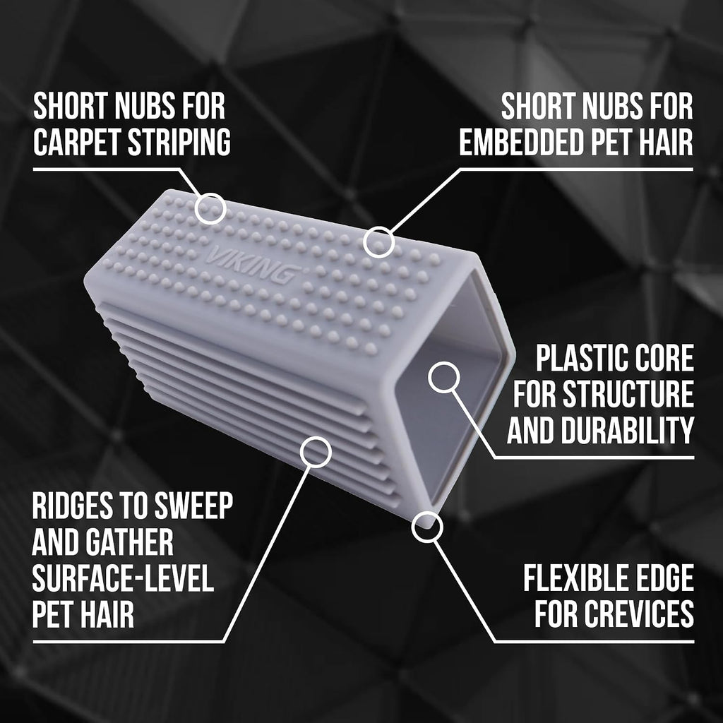 Viking pet hair remover for automotive interior maintenance