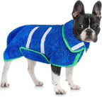 Unicorn Catcher dog bathrobe front view blue polyester