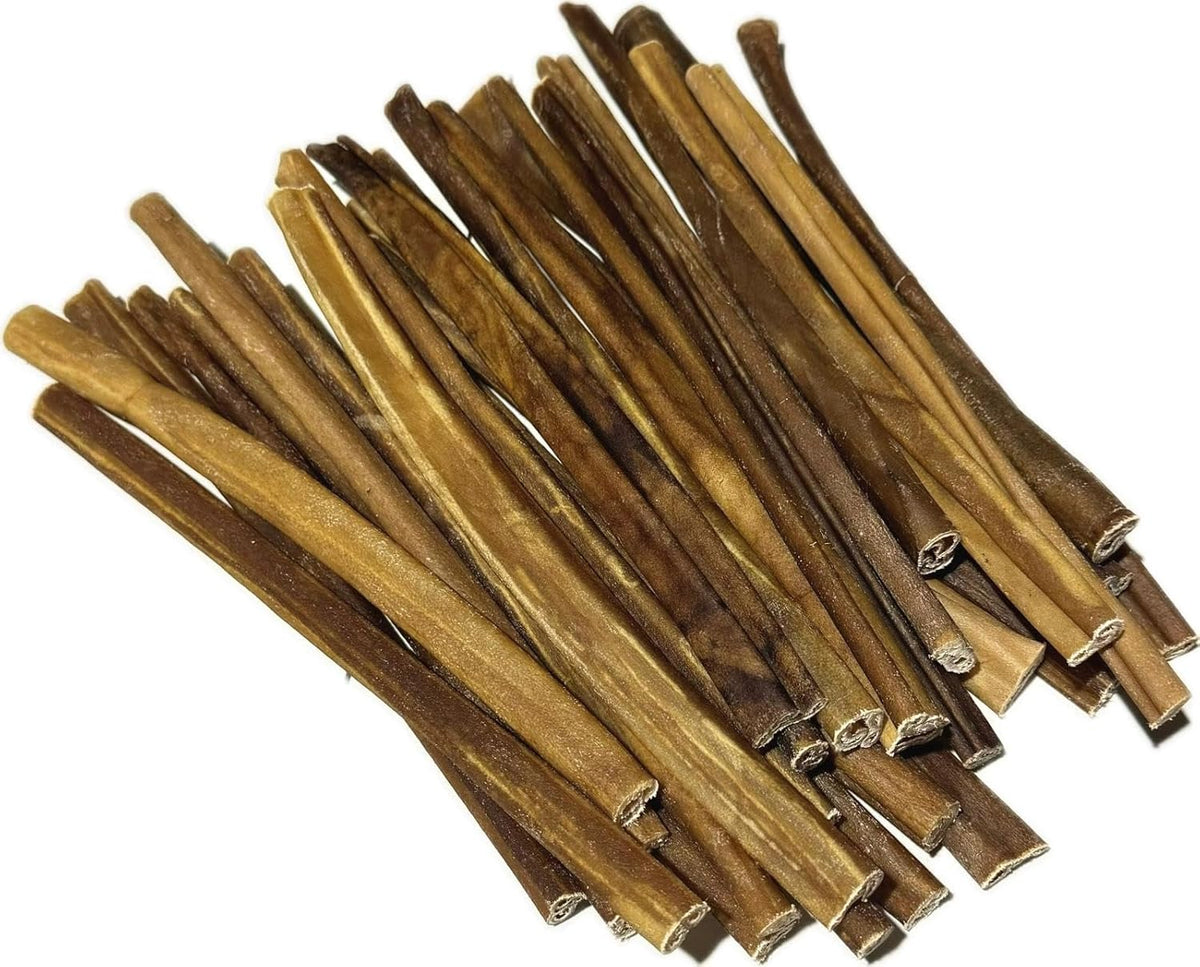 Twelve inch single ingredient beef collagen sticks close up texture