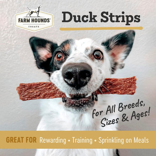 Farm Hounds 100% humanely raised duck jerky for dogs
