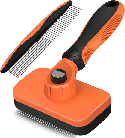 2PCS Self Cleaning Slicker Brush & Dog Comb - Skin Friendly Deshedding Grooming Tool for Dogs, Cats and Small Animals, Professional Deshedding Dematting Tool for Long and Short Haired Pets (Blue) - Image 14