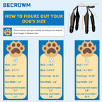 Side view of BECROWM waterproof dog booties black