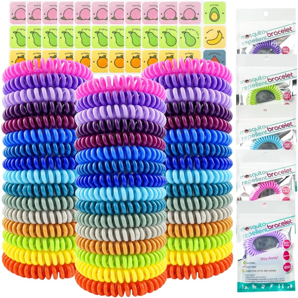 BuggyBands mosquito repellent bracelets and patches front view