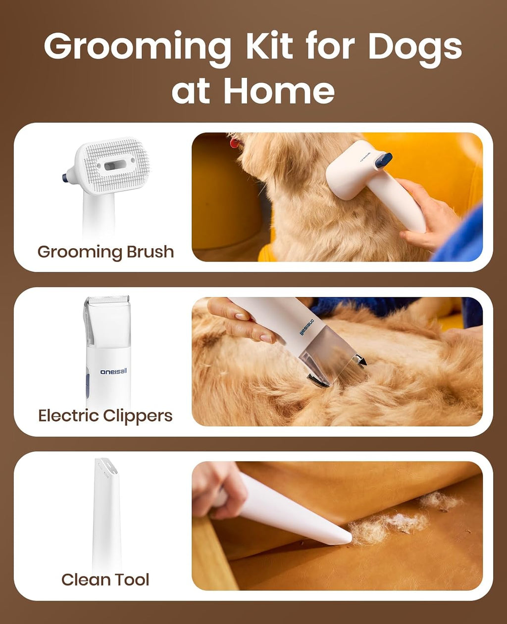 Oneisall pet vacuum kit with four versatile cleaning accessories
