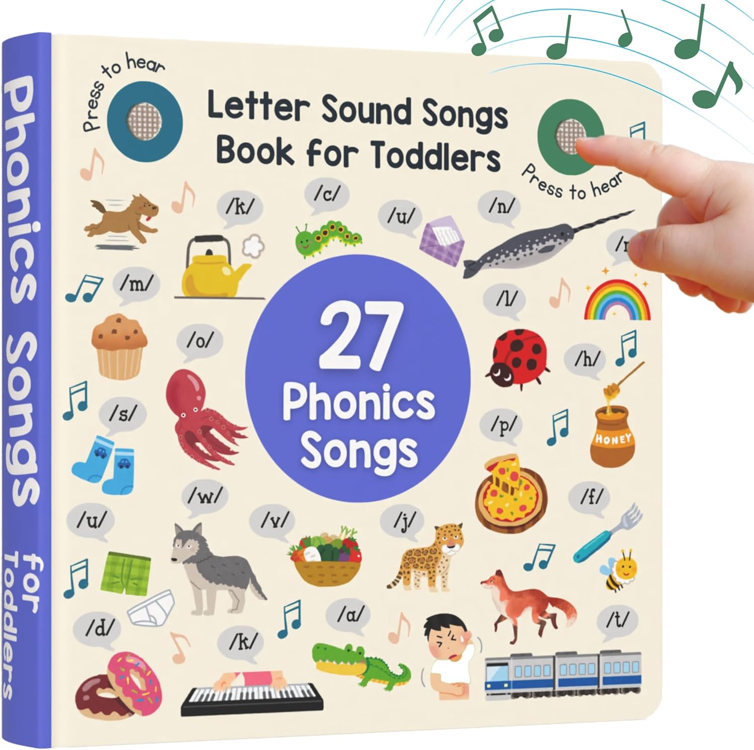 Learning Bugs Phonics Songs Book front cover educational toy