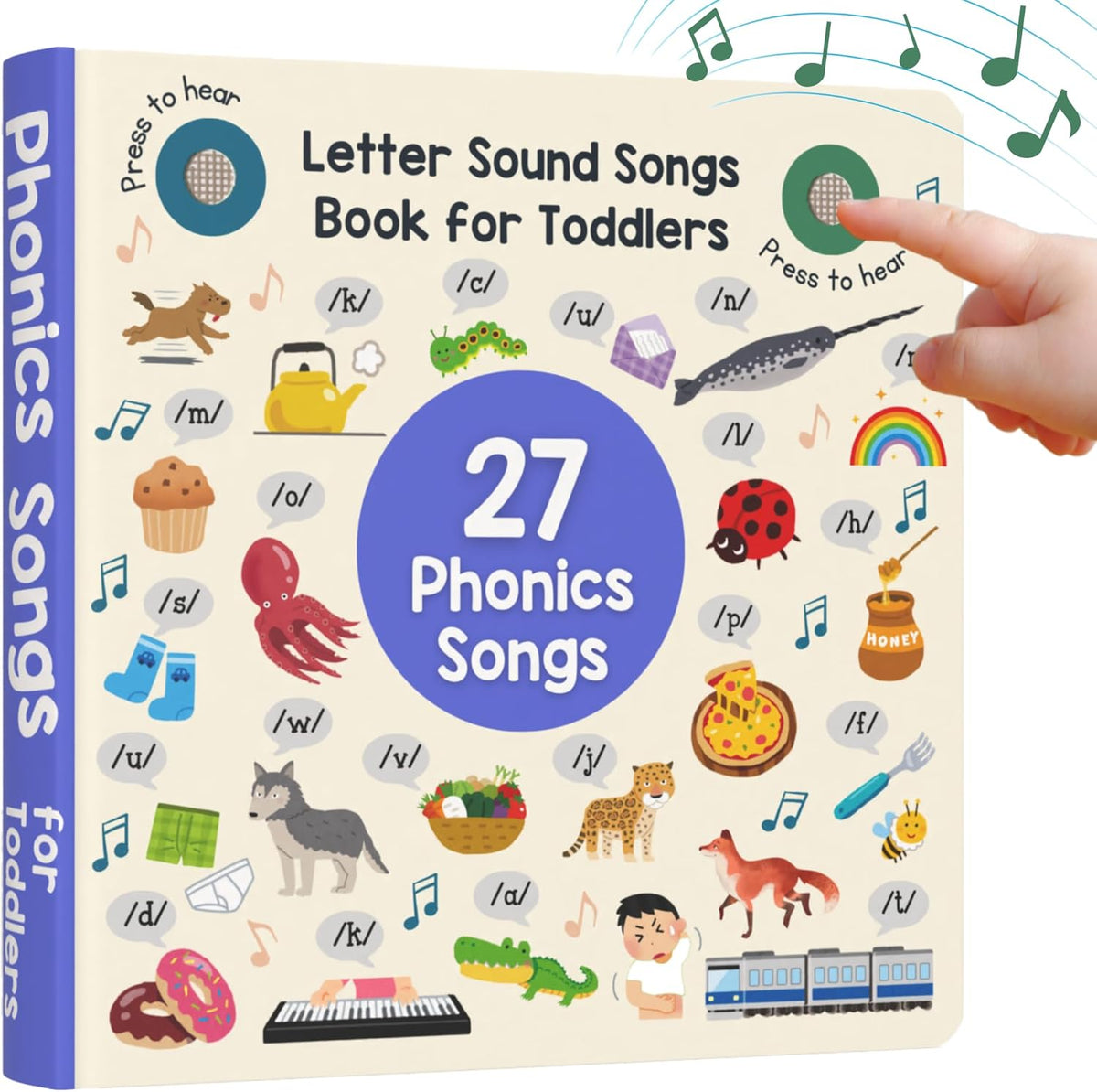 Learning Bugs Phonics Songs Book front cover educational toy