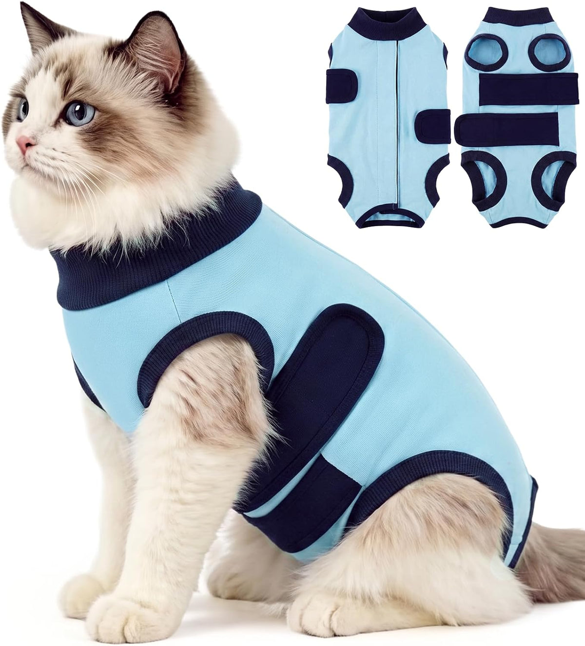 Kuoser Cat Surgery Recovery Suit, Spay Onesie Anti-Lick Female Male, Pink M - Image 10