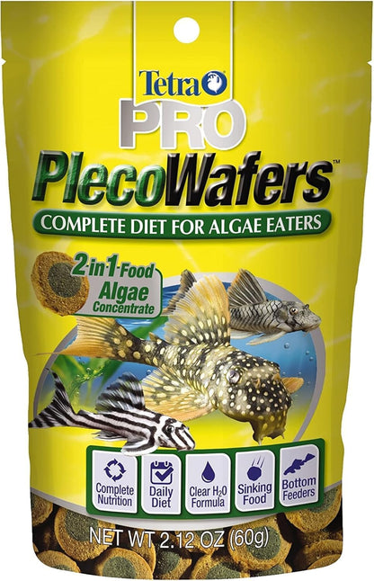 Tetra PRO PlecoWafers 2.12 Ounces, Nutritionally Balanced Vegetarian Fish Food, Concentrated Algae Center, Golds & Yellows, Model Number: 16447 - Image 1