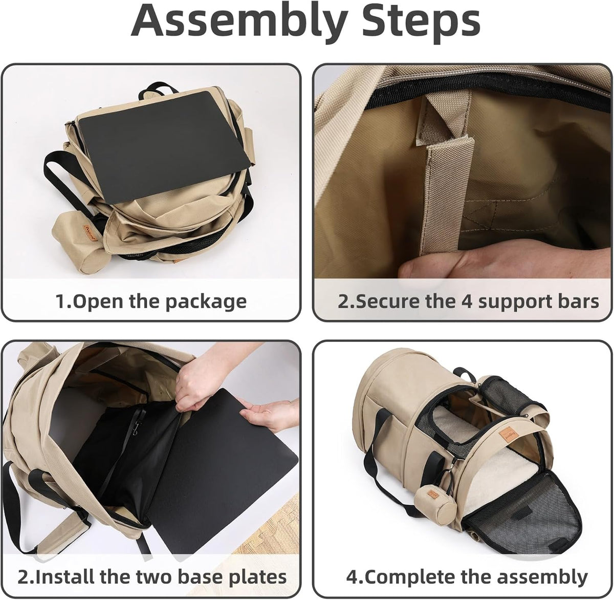 Rear view of the GentleBliss travel bag illustrating ergonomic padded shoulder straps