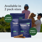 Graphic showing dental and gut health benefits of PetLab Co. chews