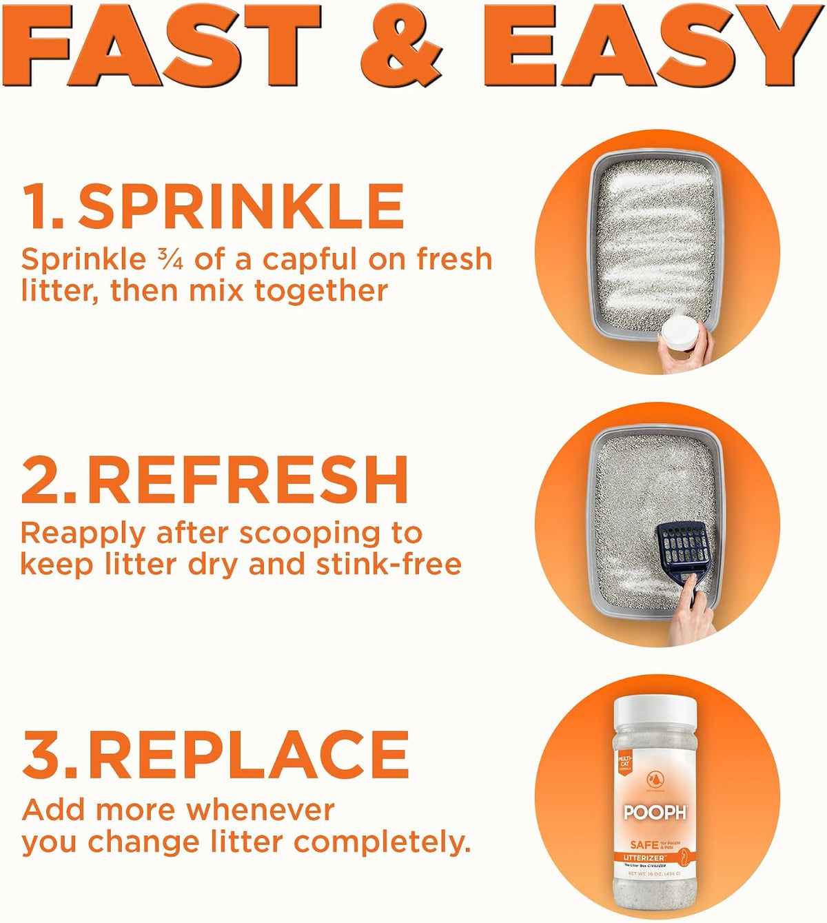Pooph Litterizer - 16oz Bottle - Absorbs 46x Weight In Wetness & Odor - Keeps Litter Dry, Reduces Mess, Reduce Litter Costs And Get A Stink-Free Litter Box - Without Fragrances Or Harsh Chemicals - Image 9