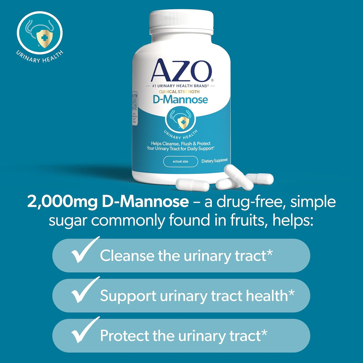 Clinical strength urinary health supplement capsules close up