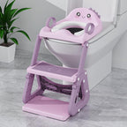 Gliizee Mall potty training seat front view with purple ladder steps on western toilet