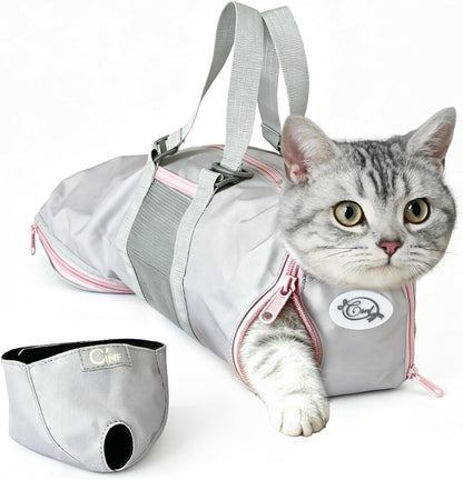 Cinf Cat Nail Clipping Cleaning Grooming Restraint Bag Free Muzzle No Scratching Biting for Bathing Nail Trimming Injecting Examining(Black,M) - Image 14