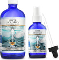 Silver Holistics colloidal silver liquid bundle front view showing spray bottle and refill solution