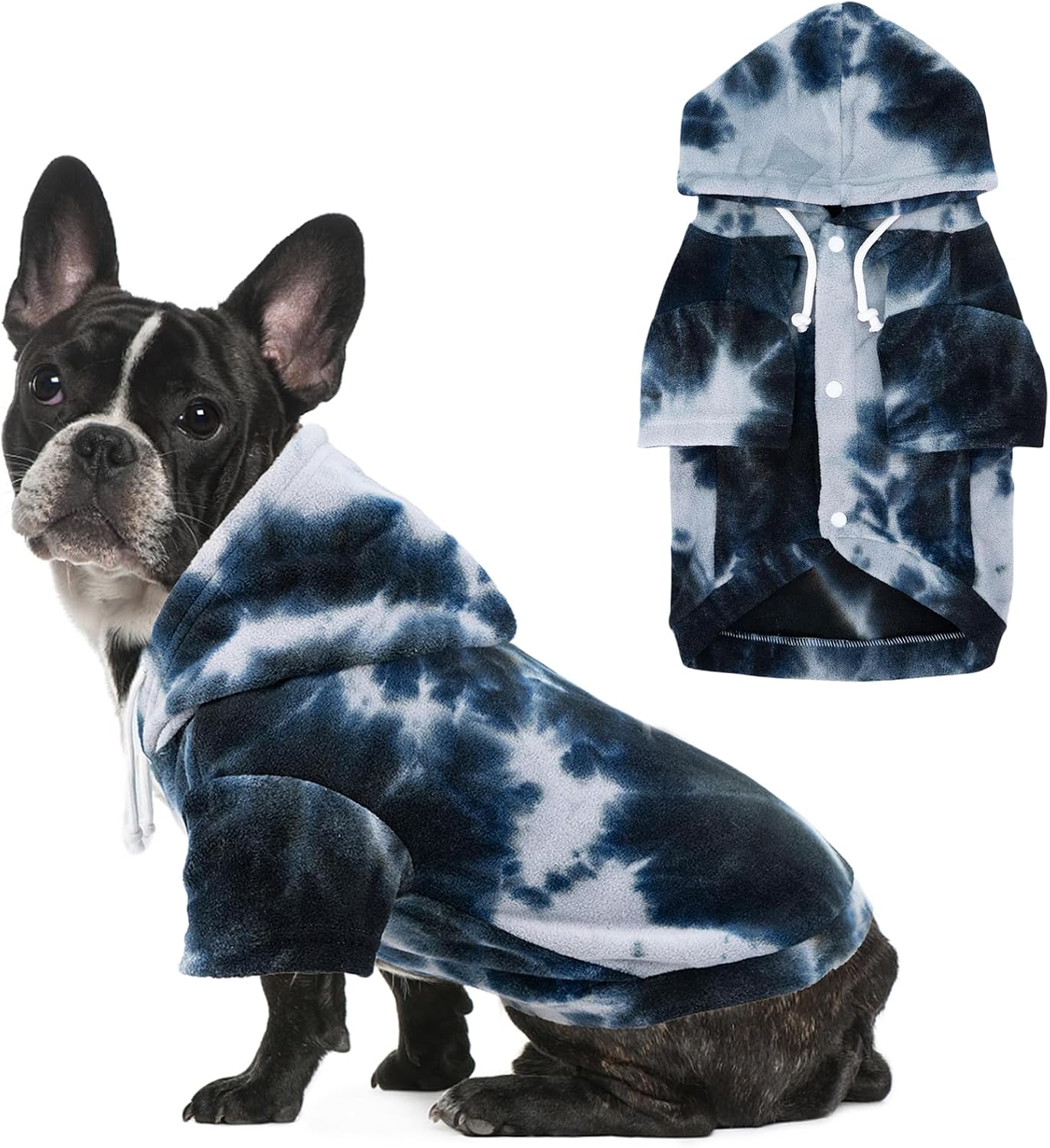 Mklhgty Tie Dye Dog Hoodie, Winter Coat for Small Dogs - Ultra-Soft Adjustable Warm Hood, Breathable Comfort Fabric for Daily Use - Image 13