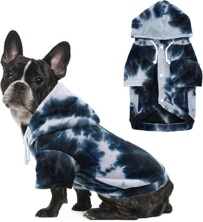 Mklhgty Tie Dye Dog Hoodie, Winter Coat for Small Dogs - Ultra-Soft Adjustable Warm Hood, Breathable Comfort Fabric for Daily Use - Image 13