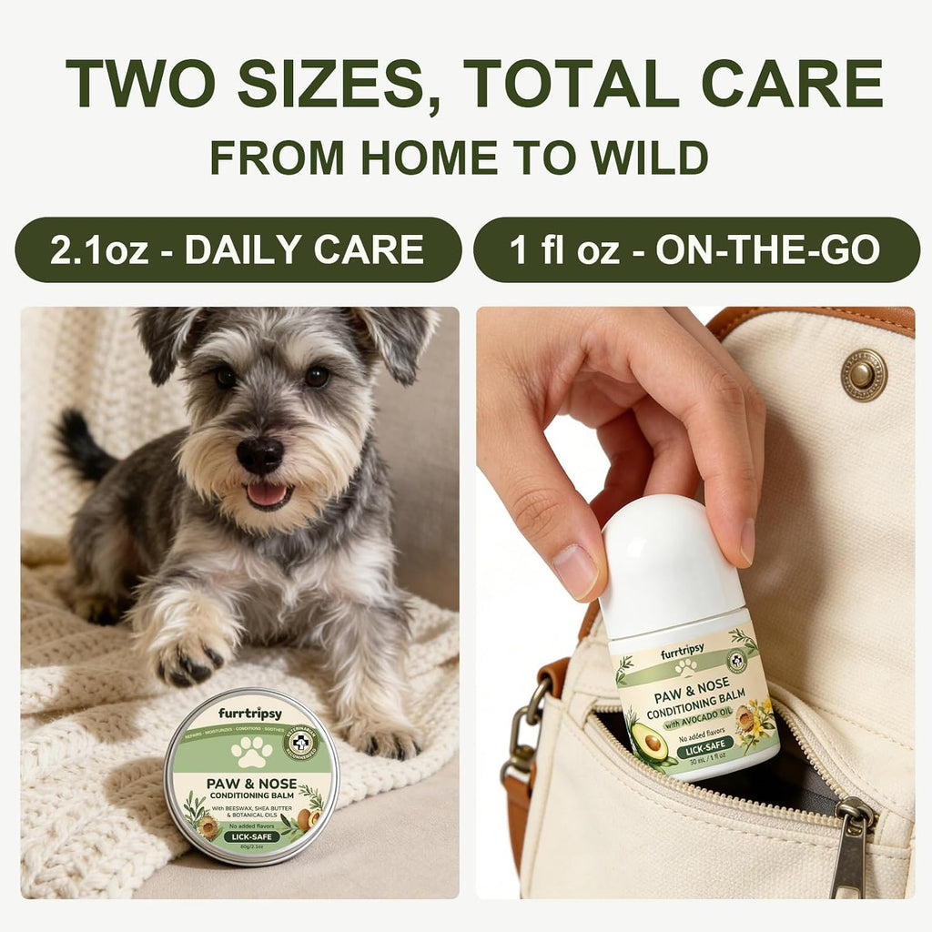 Natural beeswax and shea butter balm for canine grooming