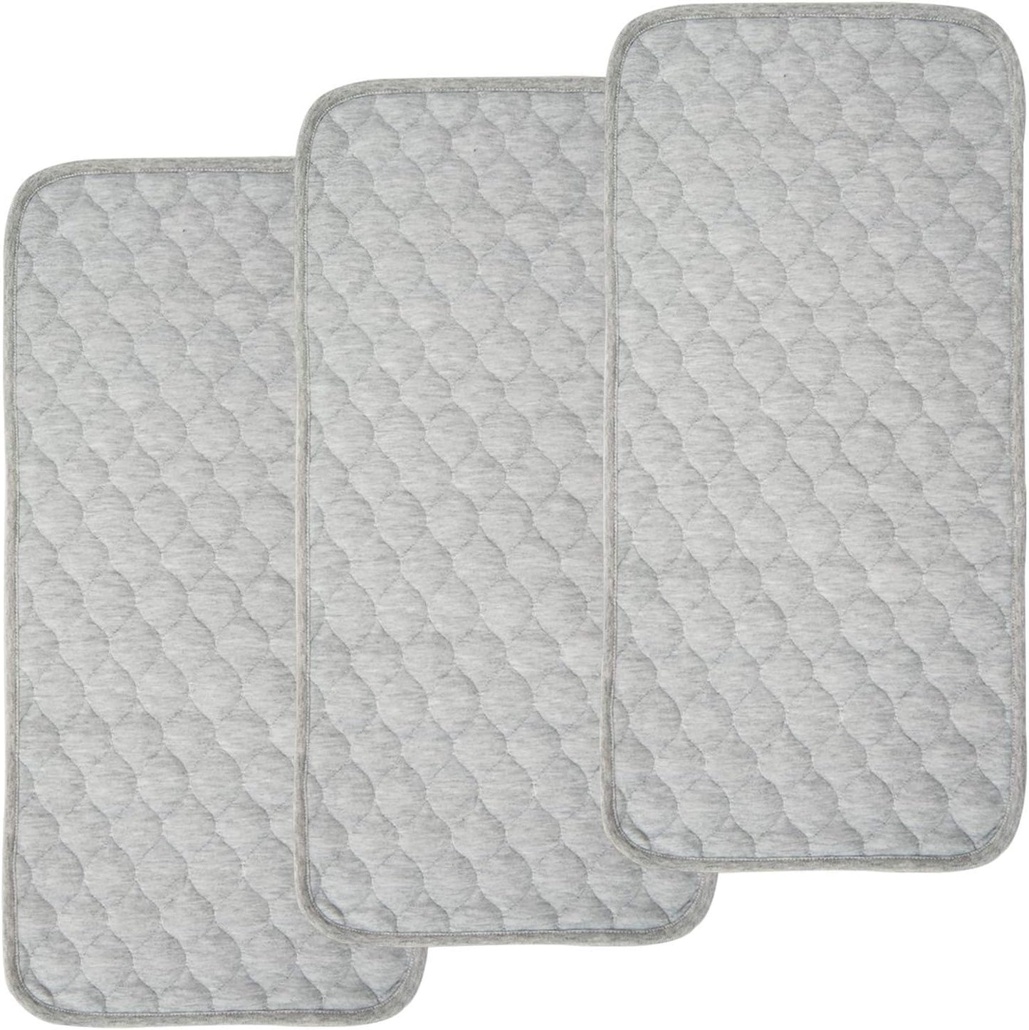 BlueSnail bamboo rayon quilted waterproof changing pad liners 3 count heather gray pack front view