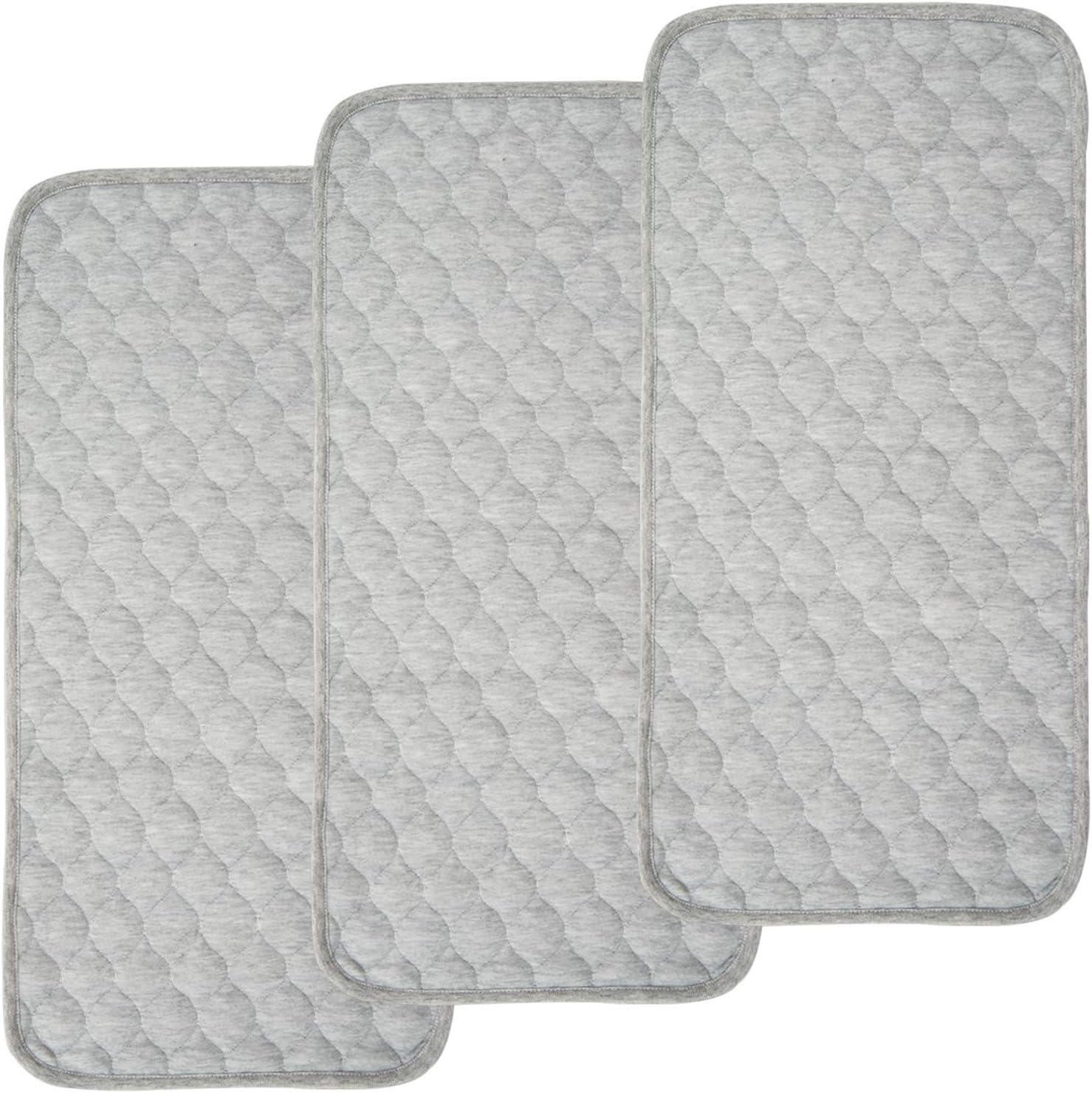 BlueSnail bamboo rayon quilted waterproof changing pad liners 3 count heather gray pack front view