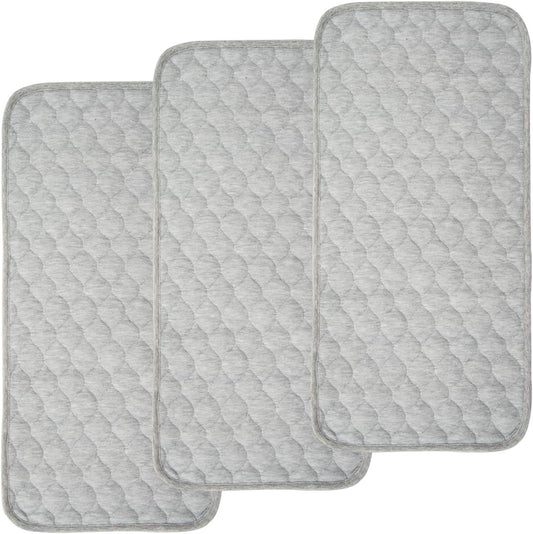 BlueSnail bamboo rayon quilted waterproof changing pad liners 3 count heather gray pack front view